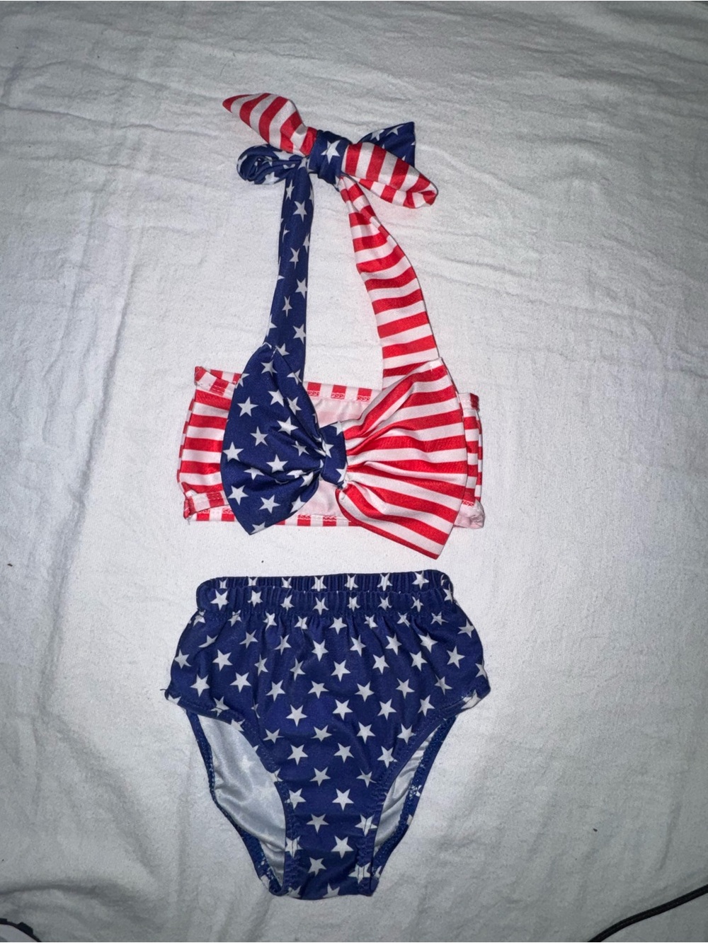 Kids Two-Piece Patriotic Red & Blue Swim Set